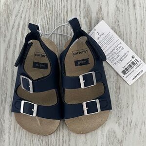 Carter's Navy Double-Buckle Baby Sandals